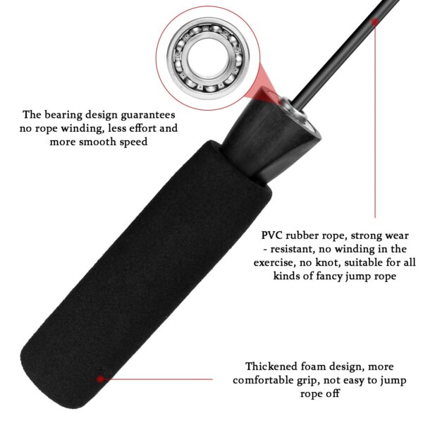 Adjustable Jump Rope Fitness Skipping Rope Soft Foam Handles for Exercise - Image 3