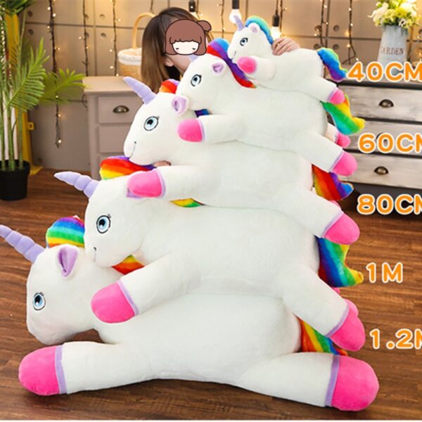 Cartoon Unicorn Shaped Rainbow Color Soft Toy - Image 3