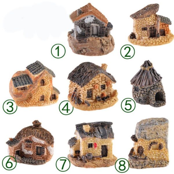 Mini Resin Cottages Miniature Village Houses Landscaping - Image 2