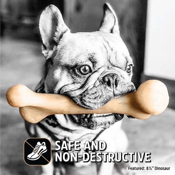 Pet Qwerks Dinosaur BarkBone - Nylon Dog Bone for Aggressive Chewers - Image 2