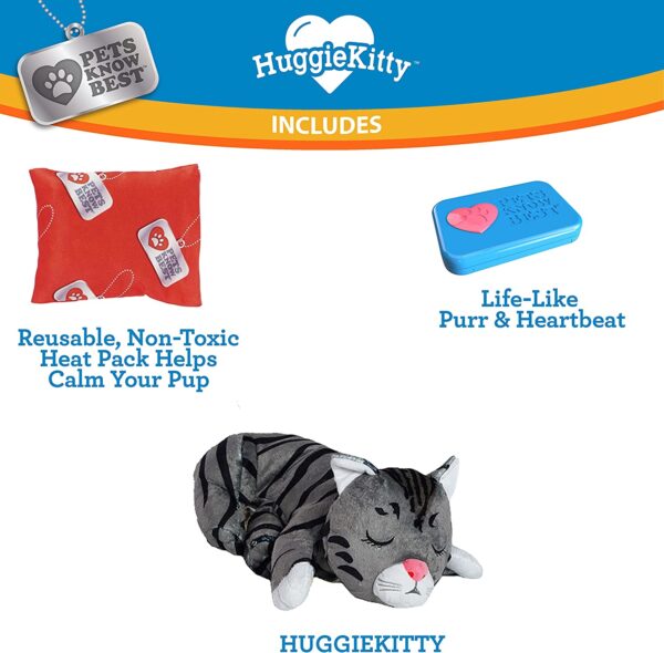 HuggieKitty by Pets Know Best- Cuddly Cat Toy, Soothing Sound & Warmth Help Relax - Image 2