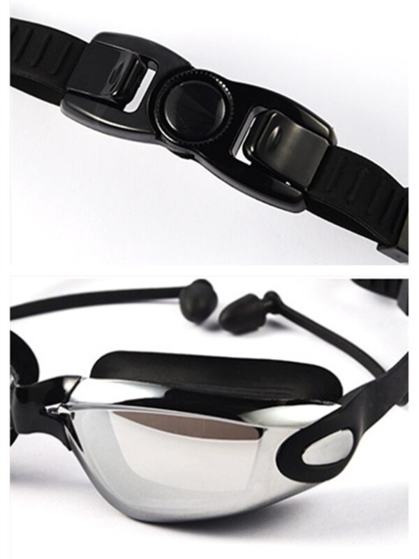 Waterproof Swimming Glasses Electroplated Swimming Goggles with Swimming Cap Set - Image 3