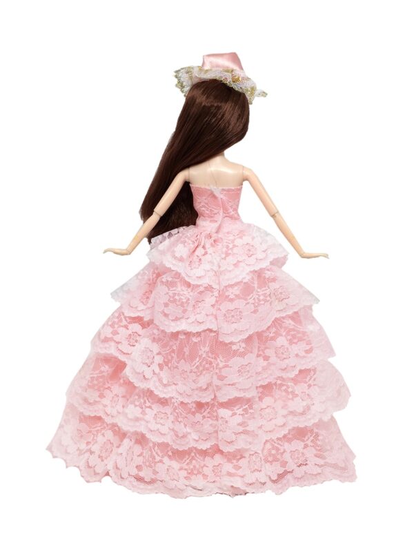 Inch Doll's Full Dress Five Layers Lace Strapless Dress And Hat Romantic Clothing - Image 3