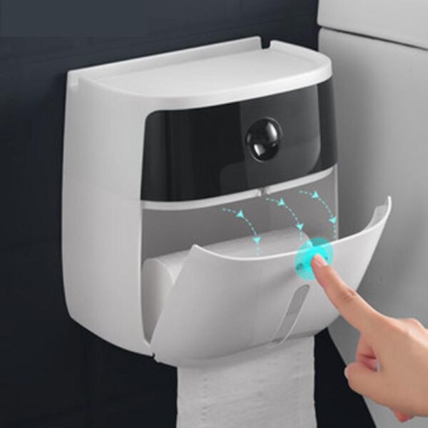 Modern Bathroom Wall Mounted Shelf Storage Box Toilet Paper Dispenser - Image 5