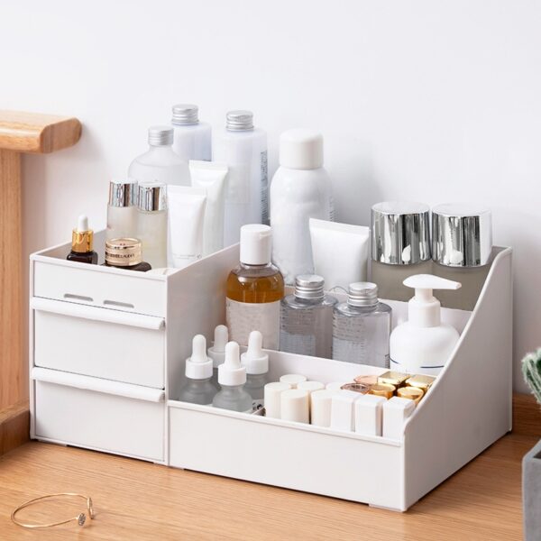 Large Capacity Cosmetic Storage Box with Drawer Organizer - Image 3