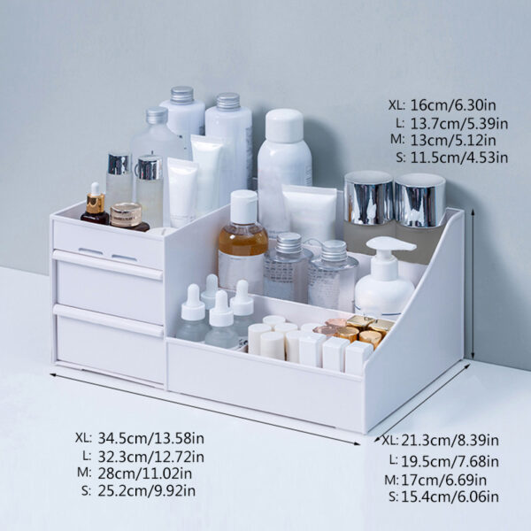 Large Capacity Cosmetic Storage Box with Drawer Organizer - Image 4