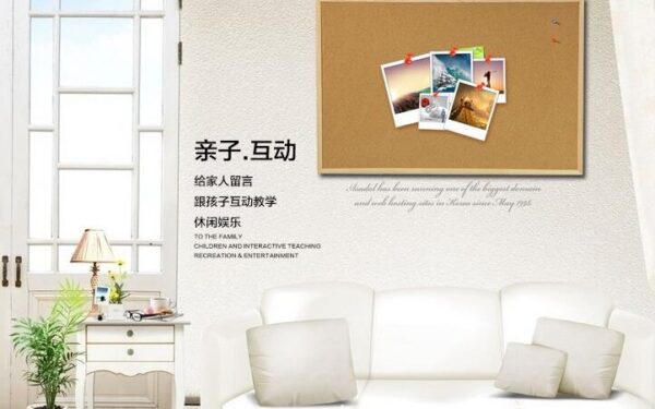 NNRTS Wall Mounted Cork Board Wood Hanging Message Board 20X30cm - Image 3