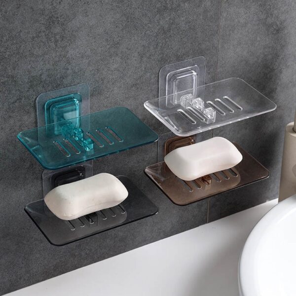 Soap Rack No Drilling Wall Mounted Double Layer Soap Holder - Image 3