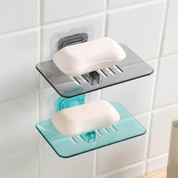 Soap Rack No Drilling Wall Mounted Double Layer Soap Holder - Image 4