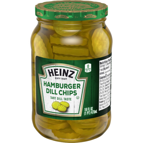 (3 Pack) Heinz Hamburger Dill Chips Pickles, 16 fl oz Jar - Image 3